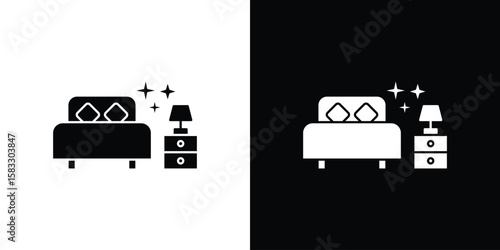 Clean Room icon vector graphics. Flat solid black vector set