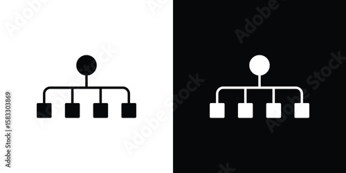 classification icon vector graphics. Flat solid black vector set