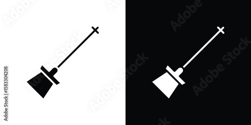 Car dipstick icon vector graphics. Flat solid black vector set