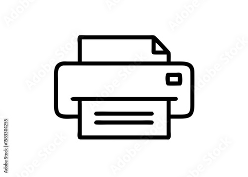 printer line art icon vector illustration