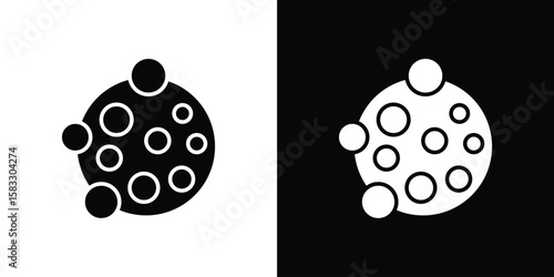 Cancer icon vector graphics. Flat solid black vector set