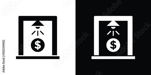 Business incubator icon vector graphics. Flat solid black vector set