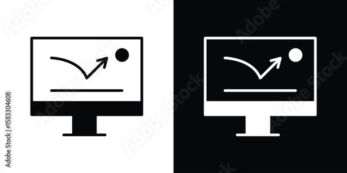 Bounce rate icon vector graphics. Flat solid black vector set