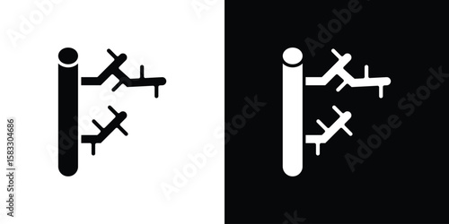 Blood vessel icon vector graphics. Flat solid black vector set