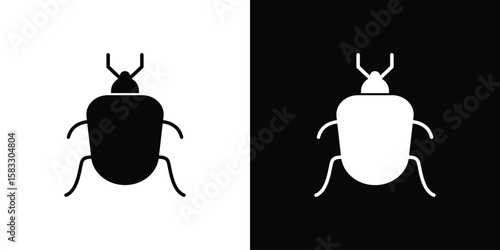 Bedbug icon vector graphics. Flat solid black vector set