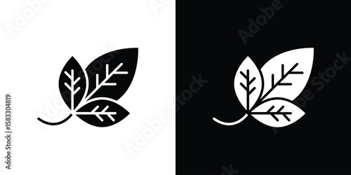 Basil icon vector graphics. Flat solid black vector set