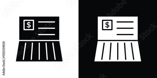 Bankbook icon vector graphics. Flat solid black vector set