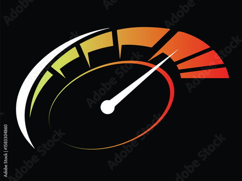 Speedometer Icon A dynamic display of swift acceleration and performance indicator 