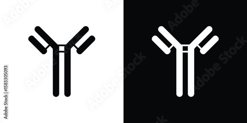 Antibody icon vector graphics. Flat solid black vector set