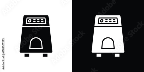 Air purifier icon vector graphics. Flat solid black vector set