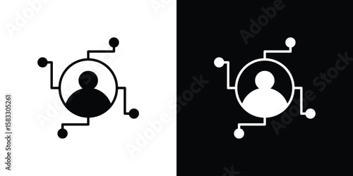 Affiliate marketing icon vector graphics. Flat solid black vector set