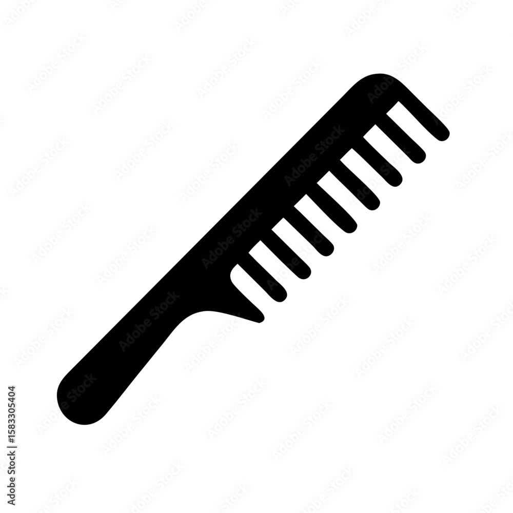 Obraz premium Comb silhouette icon. Hair comb and hair brush Vector