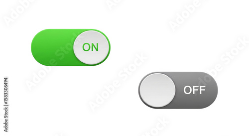 UI Toggle Switch Vector Set - On and Off Interface Elements