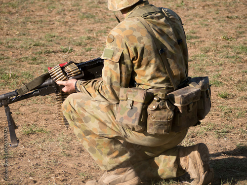 Australian Army Reserve Exercise - Soldier with Gun and Bullets