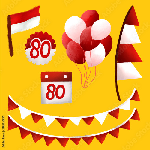 Indonesian Independence Day Decoration Set