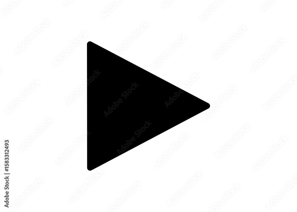 Black play button triangle icon for media, UI designs, and modern interfaces Black play button triangle icon for media, UI designs, and modern interfaces