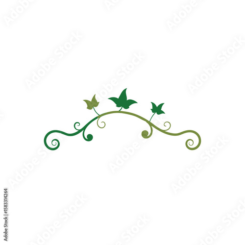horizontal flourish with ivy tendrils and antique .svg