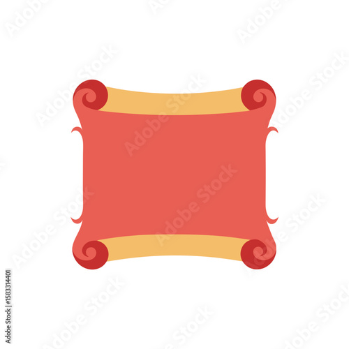 rectangular scroll frame with vintage parchment 