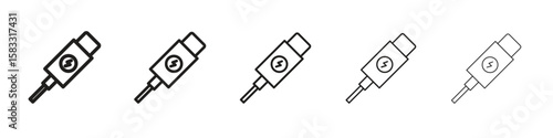 USB type c icon vector Art line Illustrations collection