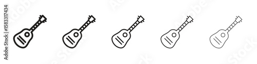Ukulele icon vector Art line Illustrations collection