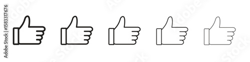 Thumb up icon vector Art line Illustrations collection