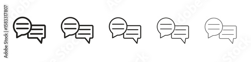 Text chat icon vector Art line Illustrations collection
