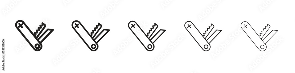 Fototapeta premium Swiss Knife icon vector Art line Illustrations collection