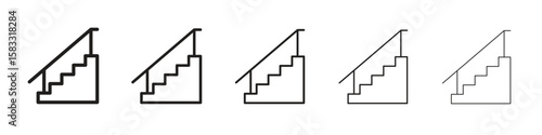 Stairs icon vector Art line Illustrations collection