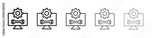 Software Engineering icon vector Art line Illustrations collection