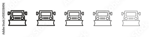 Snowplow icon vector Art line Illustrations collection