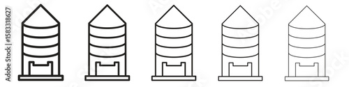 Silo icon vector Art line Illustrations collection