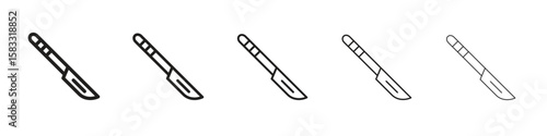 Scalpel icon vector Art line Illustrations collection