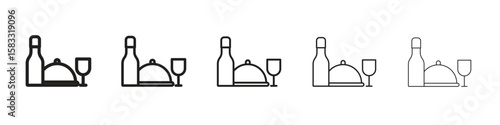 Room service icon vector Art line Illustrations collection