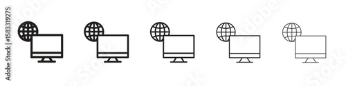 Remote Access icon vector Art line Illustrations collection