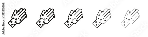 Rash hand icon vector Art line Illustrations collection