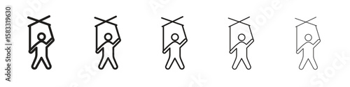 Puppet icon vector Art line Illustrations collection