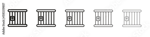 Prison icon vector Art line Illustrations collection
