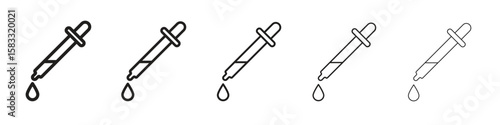 Pipette icon vector Art line Illustrations collection