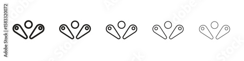 Pinball icon vector Art line Illustrations collection