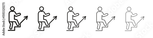 People Climbing icon vector Art line Illustrations collection