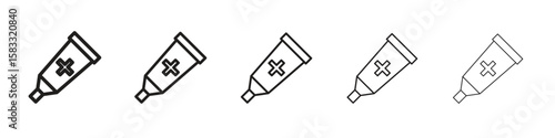 Ointment icon vector Art line Illustrations collection