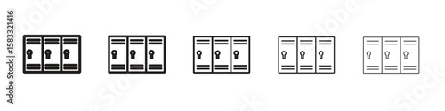 Locker icon vector Art line Illustrations collection