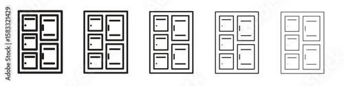 Lockers icon vector Art line Illustrations collection