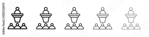 Lecture icon vector Art line Illustrations collection