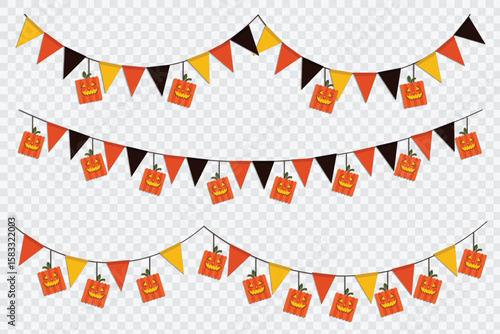 halloween event flag hanging decoration in vector