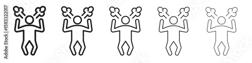 Irritated human icon vector Art line Illustrations collection