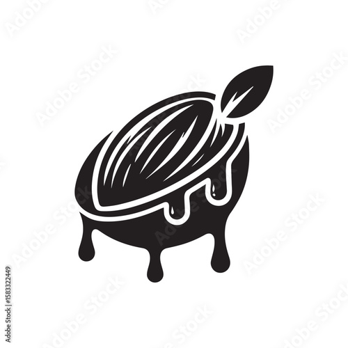 Almond Joy black and white silhouette vector icon