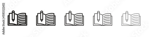 Homework icon vector Art line Illustrations collection