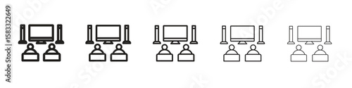 Home cinema icon vector Art line Illustrations collection