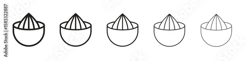 Hand Juicer icon vector Art line Illustrations collection